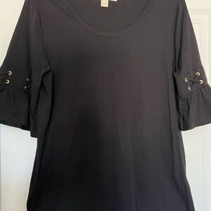 Michael Kors Black Tee with Sleeve Details